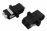 Адаптер FA-P11Z-DLC/DLC-N/WH-BK LC-LC, SM, duplex, корпус пластиковый, черный, белые колпачки Hyperline