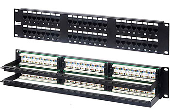 Патч-панель PP2-19-48-8P8C-C6-110 19", 2U, 48 портов RJ-45 Hyperline