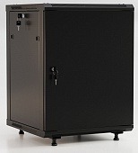Шкаф TWB-0945-SR-RAL9004 металлическая передняя дверь с замком, две боковые панели, цвет черный (RAL 9004) (разобранный) Hyperline