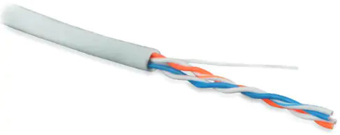 Кабель UUTP2-C5-S24-IN-LSZH-GY-500  витая пара, неэкранир. U/UTP, категория 5, 2 пары (24 AWG), одножил/(solid), LSZH, нг(СHF, серый Hyperline