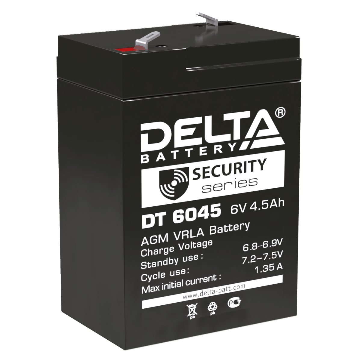 Аккумулятор  4,5 а/ч 6В (DT 6045) Delta