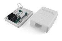 Розетка SB1-2-8P8C-C6-WH компьютерная RJ-45(8P8C), категория 6, двойная, внешняя, Dual IDC Hyperline