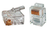 Разъем PLUG-6P6C-P-C2-100 телефонный RJ-12(6P6C) (100 шт) Hyperline