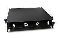 Патч-панель FO-19BX-1U-D1-3xSLT-W120H32-EMP 19” универсальная, пустой корпус, выдвижной лоток (drawer 1U), 3 слота (3х1), вмещает 3 FPM панели с адаптерами или 3 CSS оптические кассеты 120х32 мм Hyper