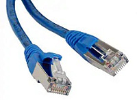 Патч-корд PC-LPM-STP-RJ45-RJ45-C5e-1M-LSZH-BL F/UTP, экранированный, Cat.5е, LSZH, 1 м, синий  Hyperline
